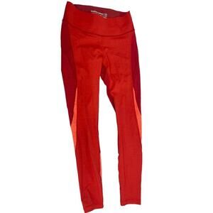 Outdoor Voices Womens Red Orange Ankle Athletic Leggings Size XS Contrast 25"